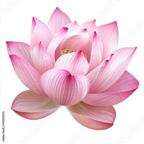Beautiful Pink Lotus Flower with Delicate Petals and Vibrant Colors in a Serene Nature Background