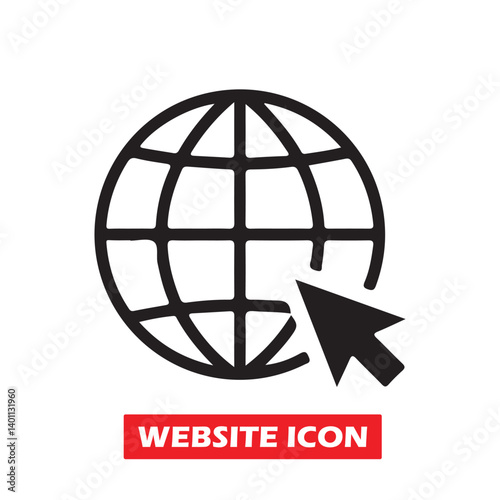 Visit website vectot icon. Click to go to website or internet line art icon for apps and websites. online www website icon sheet. Vector Illustration 