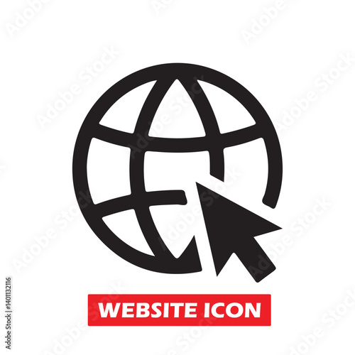 Click to go to website or internet line art icon. Visit website vectot icon. online www website icon. Vector Illustration  