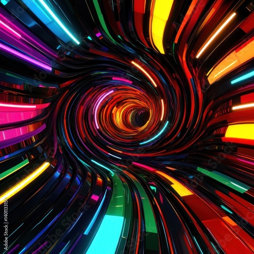 Abstract vibrant tunnel