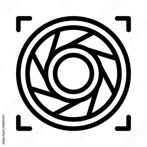 camera lens line icon