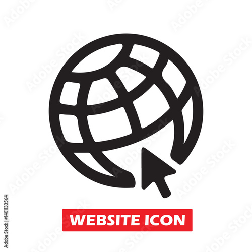 Visit website vectot icon. Click to go to website or internet line art icon for apps and websites. online www website icon sheet. Vector Illustration 