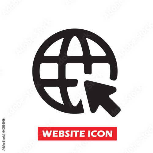 Visit website vectot icon. Click to go to website or internet line art icon for apps and websites. online www website icon sheet. Vector Illustration 