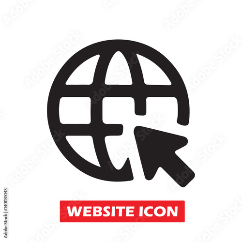 Visit website vectot icon. Click to go to website or internet line art icon for apps and websites. online www website icon sheet. Vector Illustration 
