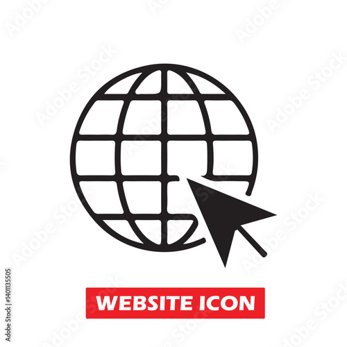 Visit website vectot icon. Click to go to website or internet line art icon for apps and websites. online www website icon sheet. Vector Illustration 