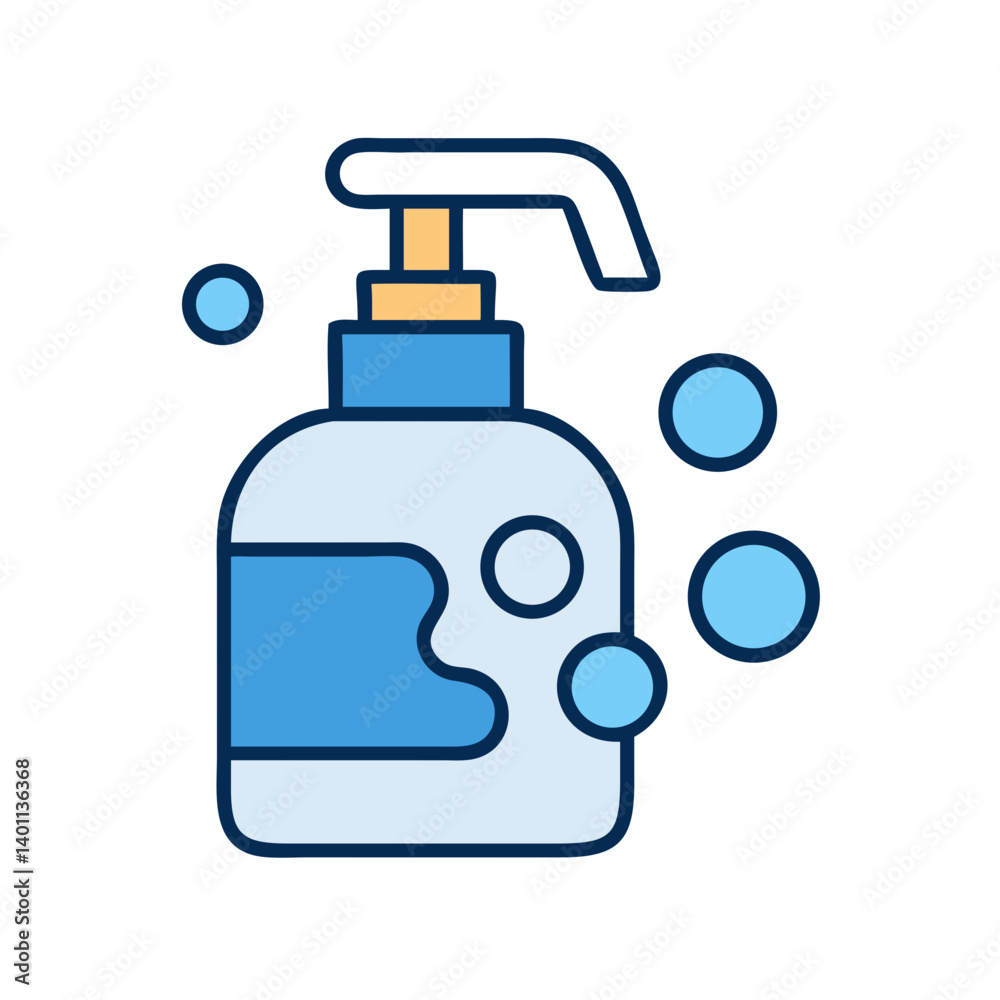 Hand Soap Dispenser with Bubbles Icon Design Hand Soap Dispenser with Bubbles Icon Design