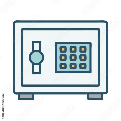 Room Safe with Keypad Lock Icon Design