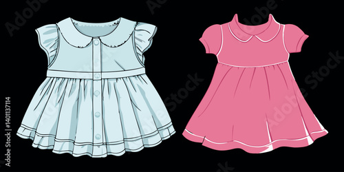 Baby girls dress design vector illustration