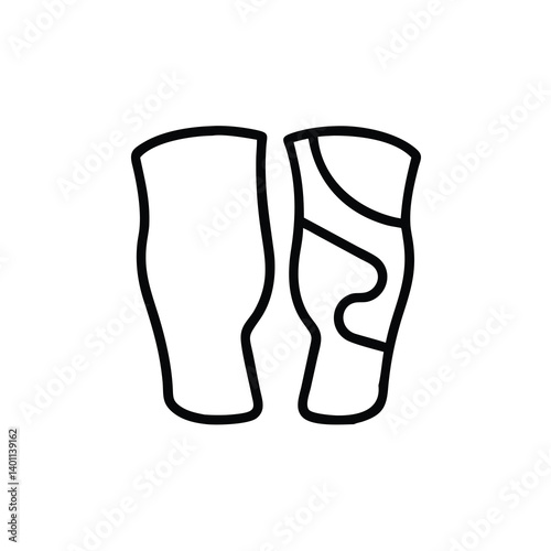Outline Icon Of Soccer Shin Guards For Protective Sporting Equipment And Safety Gear In Vector Format