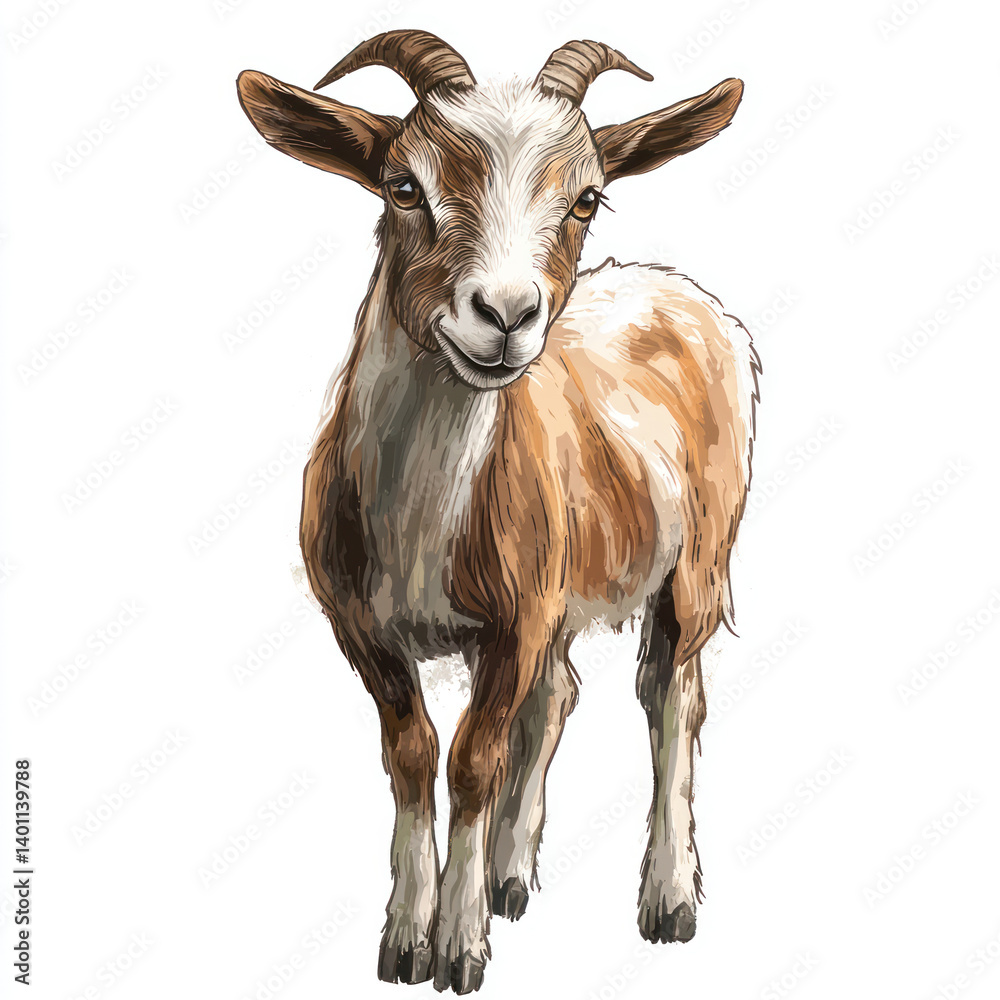 Fototapeta premium goat on a white background
