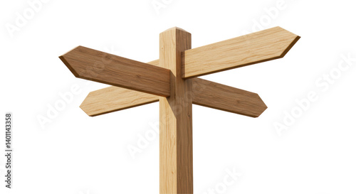 Isolated wooden signpost