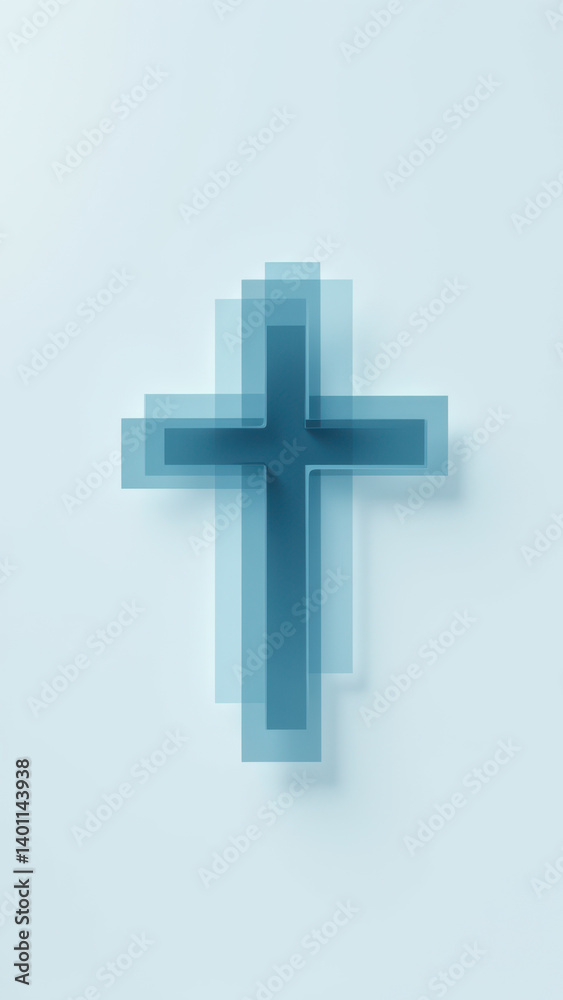 Fototapeta premium Iconic Christian cross with a blurred background, evoking spirituality and devotion.