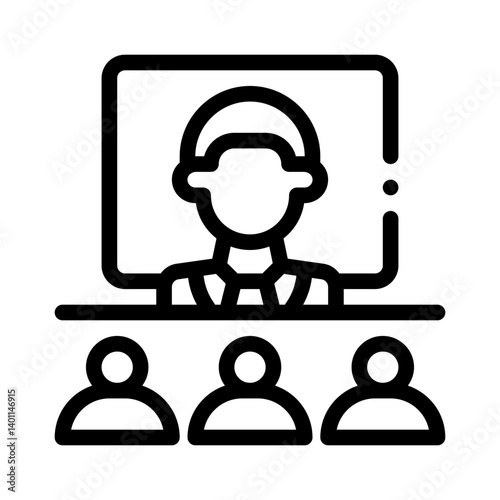 business leader line icon
