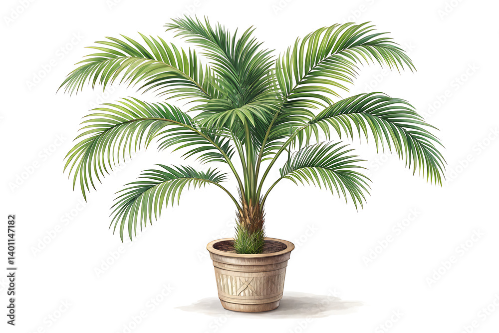 Palm Tree in Pot Isolated Palm Tree in Pot Isolated