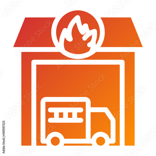 Firefighter Garage Icon Style