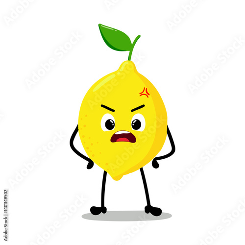 Cute Hand Drawn Lemon angry