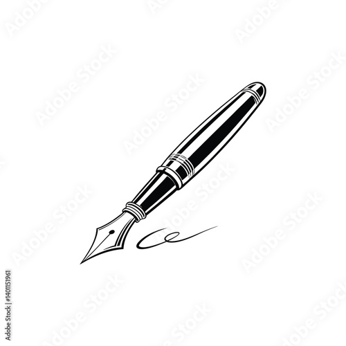 vector illustration of a fountain pen