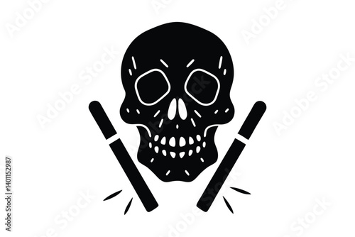 skull and glow sticks illustration
