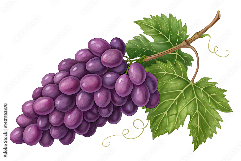 Fototapeta premium Red Ripe Grape Cluster