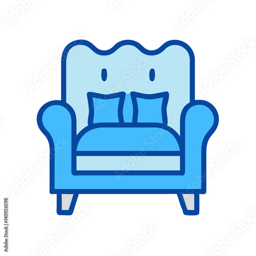 Lounge Armchair with Cushions Icon Design
