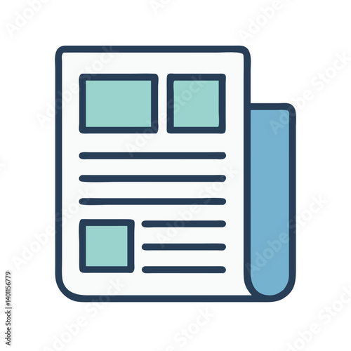 Newspaper for Guest Reading Material Icon Design