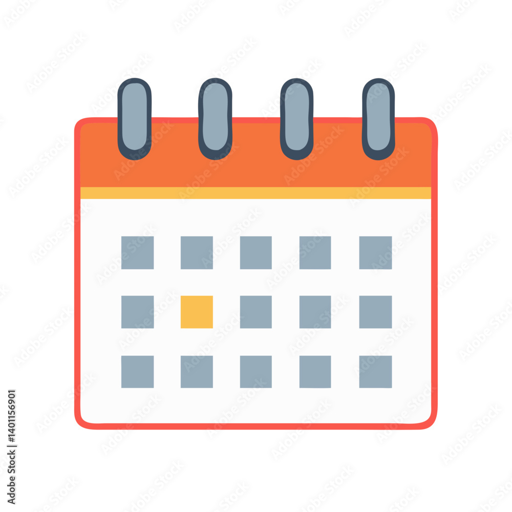 Wall Calendar with Marked Dates Icon Design Wall Calendar with Marked Dates Icon Design