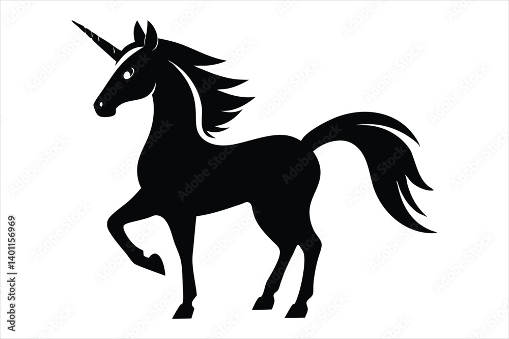 Obraz premium unicorn silhouette vector