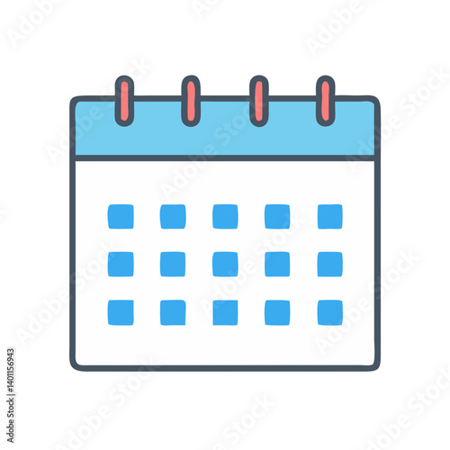 Wall Calendar with Marked Dates Icon Design