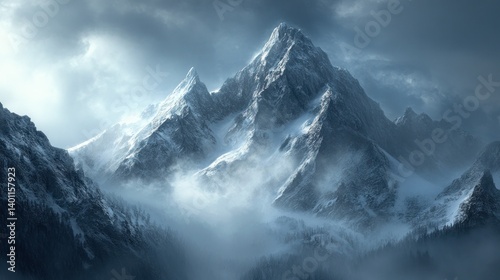 A mountain peak where legends say the gods once walked, shrouded in mist and mystery, --ar 16:9 --v 6.1 Job ID: 0eb6c2f6-5cb7-48c8-b88e-a3d2cd56f1c5