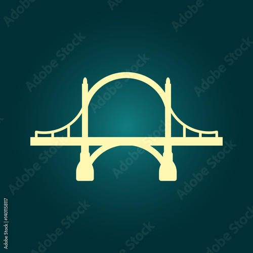Bridge trendy icon majestic abstract vector illustration colorful artwork lovely design