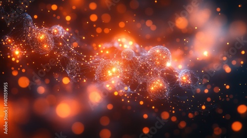 Abstract fiery cosmic cluster