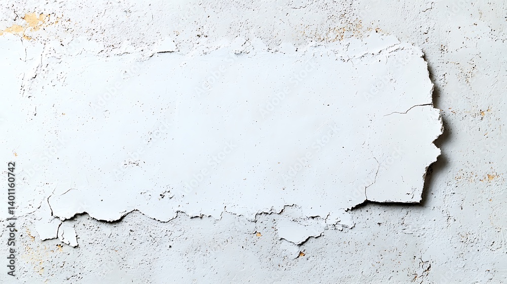 Obraz premium Textured White Surface with Flaking Layers, Abstract Paint Pattern, Rough Wall Background, Grunge Backdrop.