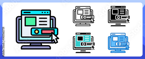 Subscription Icon Digital Marketing Multi Style Design Vector Concept