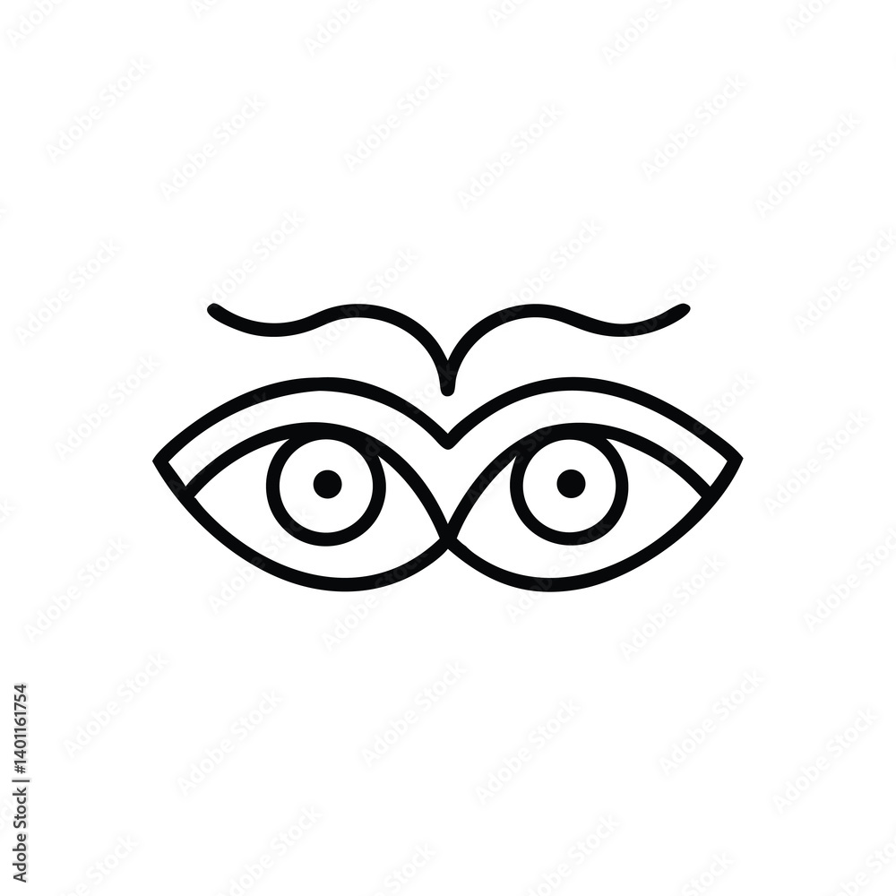 Abstract Eye Symbol Minimalist Black Outline Design Graphic Illustration Vector On White Background Abstract Eye Symbol Minimalist Black Outline Design Graphic Illustration Vector On White Background