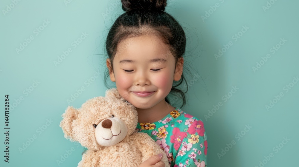The girl hugging teddy bear. The girl hugging teddy bear.