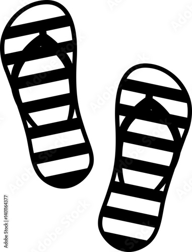 Flip Flops Vector Icon Stock Illustration