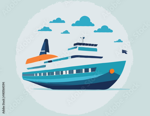 3d Vector Travel et bateau de voyage, concept Holiday Vacation, Travel and Transport