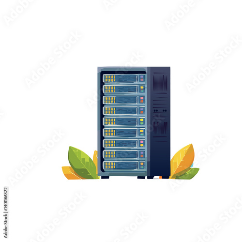 Data Center Server Rack Vector 