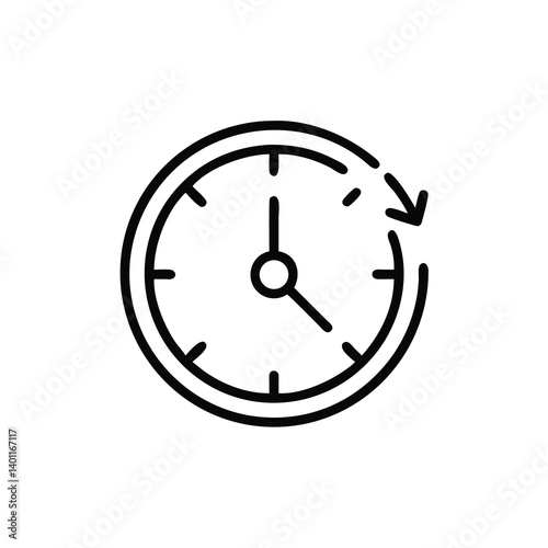 Reset Time Clock Icon Illustrating Deadline Time Management Or Calendar Schedule Change Vector Illustration