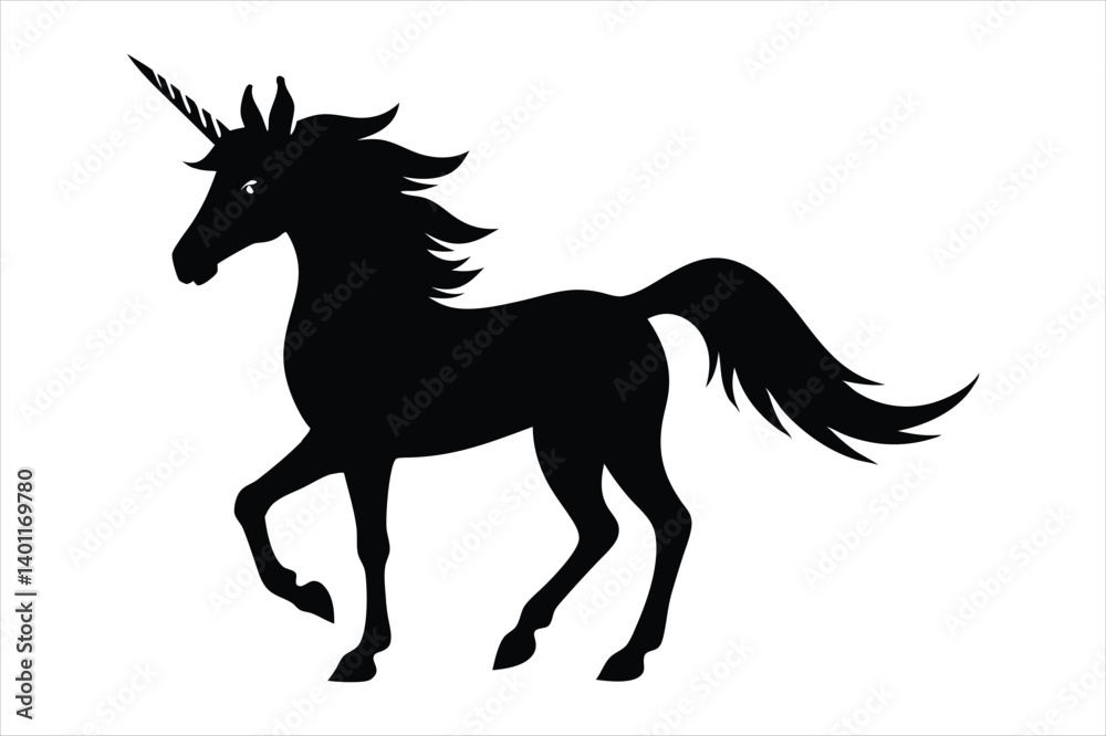 unicorn silhouette vector