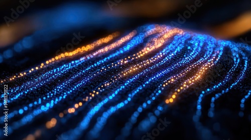 Abstract digital waves of light