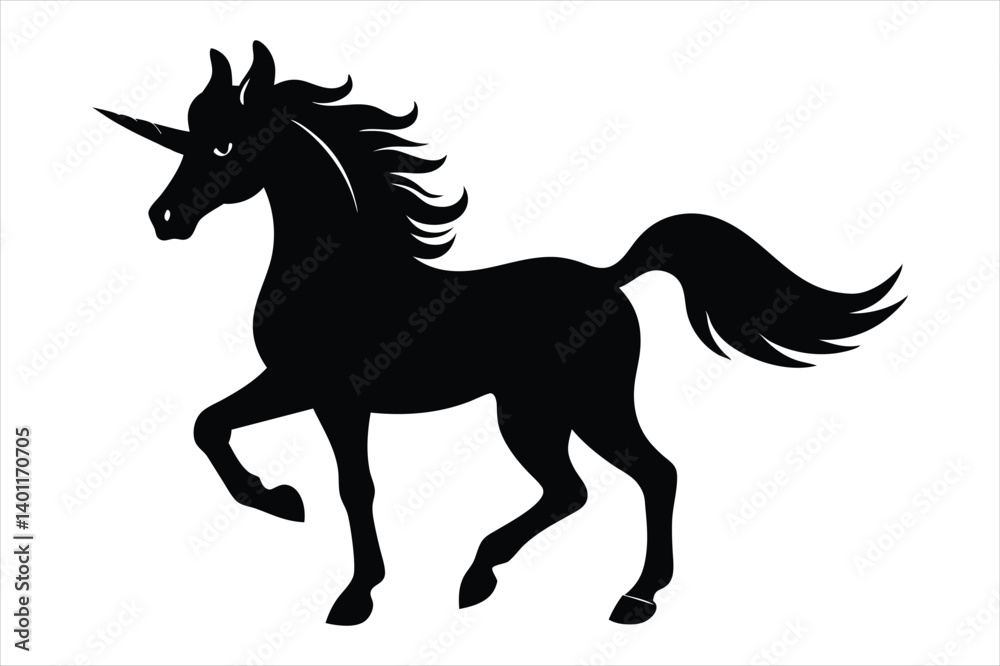 unicorn silhouette vector