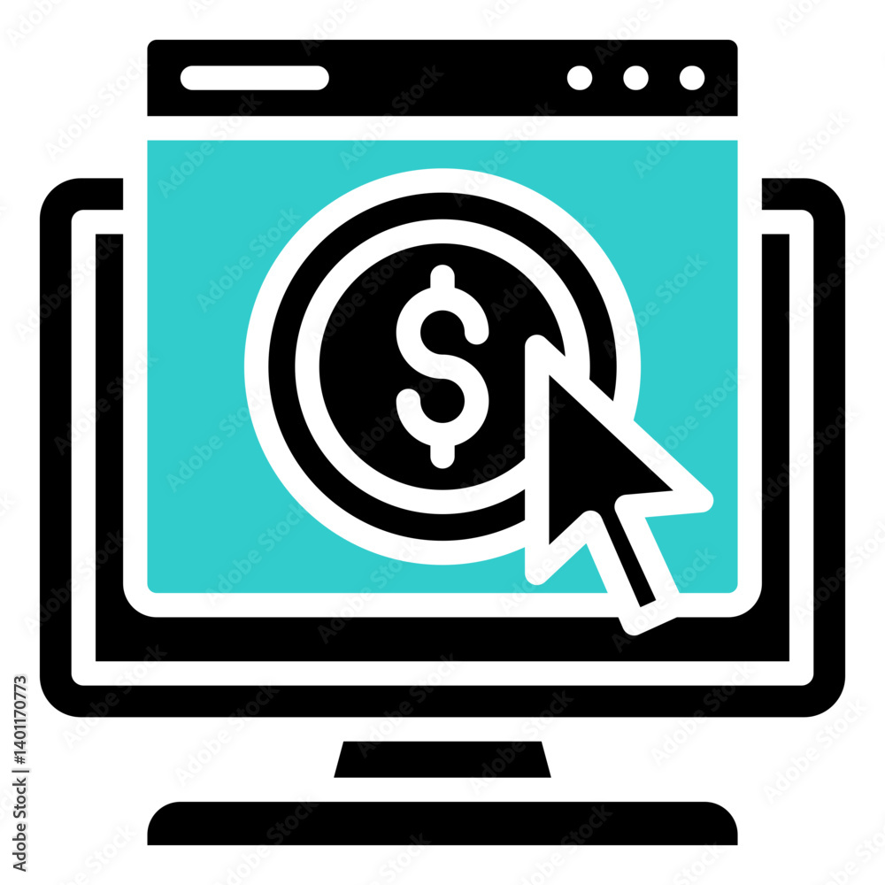 Cost Per Click Icon Digital Marketing Glyph Dual Tone Design Vector Concept Cost Per Click Icon Digital Marketing Glyph Dual Tone Design Vector Concept