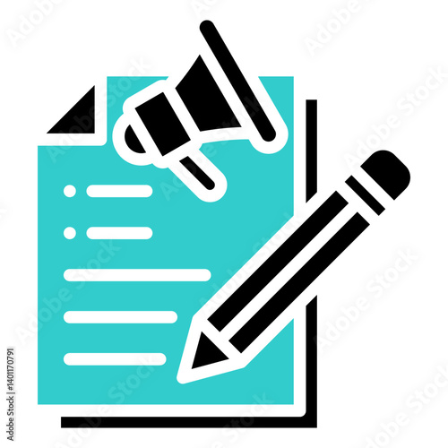 Copywriting Icon Digital Marketing Glyph Dual Tone Design Vector Concept
