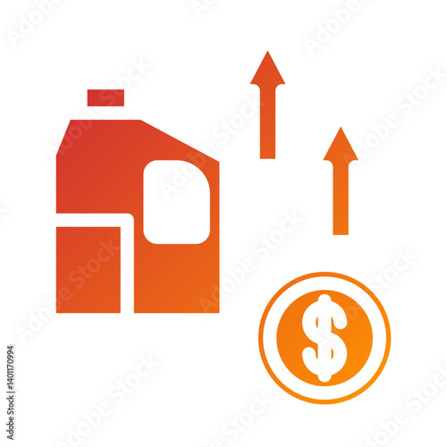 Oil Price Increase Icon Style