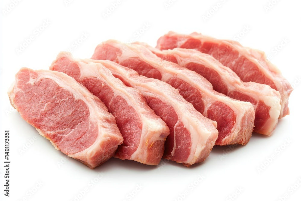 Roast pork loin slices close up highlighting the tender and juicy texture, perfect for culinary and food content Roast pork loin slices close up highlighting the tender and juicy texture, perfect for culinary and food content