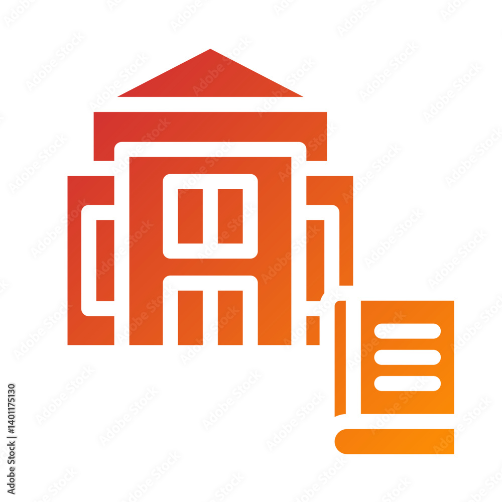 Library Building Icon Style Library Building Icon Style
