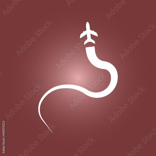 Flight way trendy icon royal abstract vector illustration colorful artwork lovely design