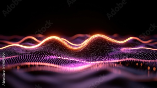 Abstract digital wave landscape