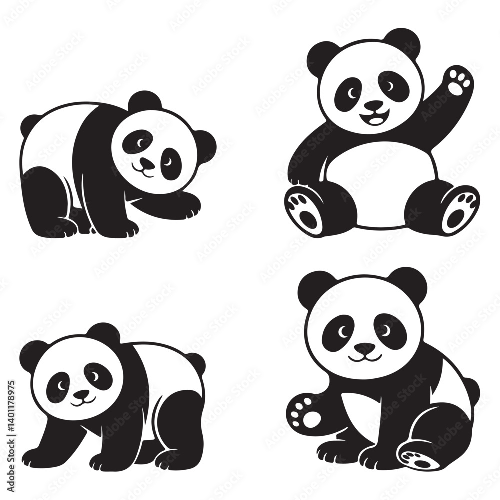 Fototapeta premium panda silhouette